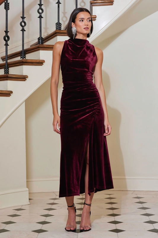 Elle Velvet Halter Dress