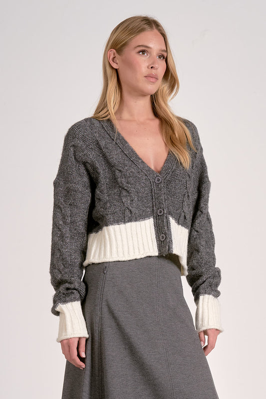 2-tone Sweater Cardigan